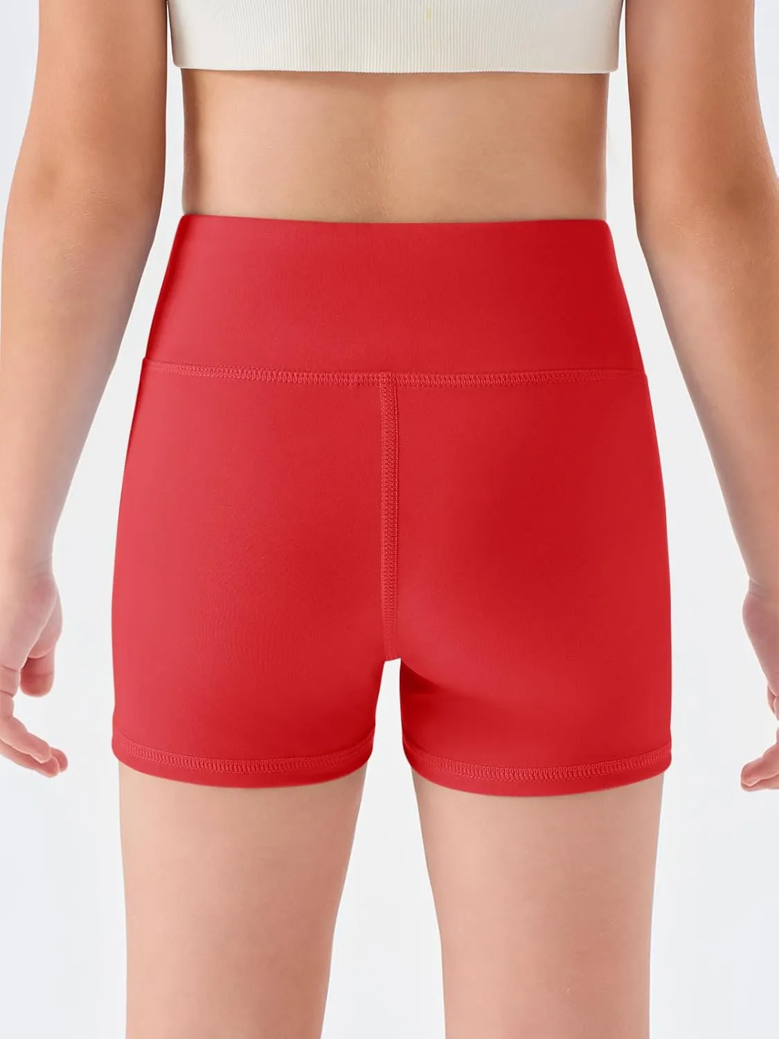 Haloumoning Girls Athletic Shorts Kids High Waisted Yoga Dance Biker Shorts Comfy Gymnastics Shorts 5-14Y