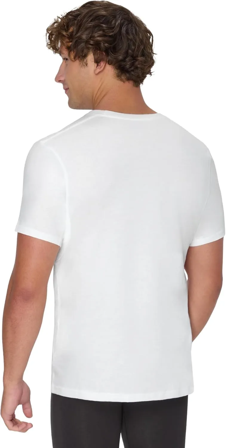 Hanes Men's Undershirt, Underarm Sweat Blocking Tee, White V-Neck T-Shirt, 3-Pack