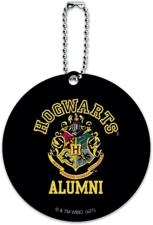 Harry Potter Hogwarts Alumni Crest Round Luggage ID Tag Card Suitcase Carry-On
