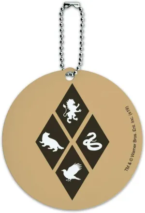 Harry Potter House Diamonds Round Luggage ID Tag Card Suitcase Carry-On