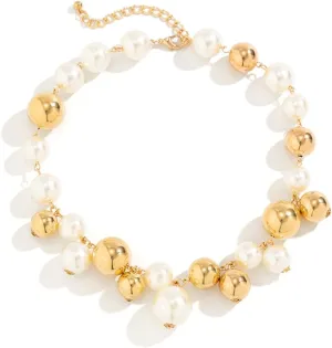Heart Pendant Choker Necklaces Chunky Gold Silver Beaded Necklaces Y2k Punk Statement Necklace for Women Gifts Jewelry