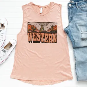 Heather Pink Western Tank