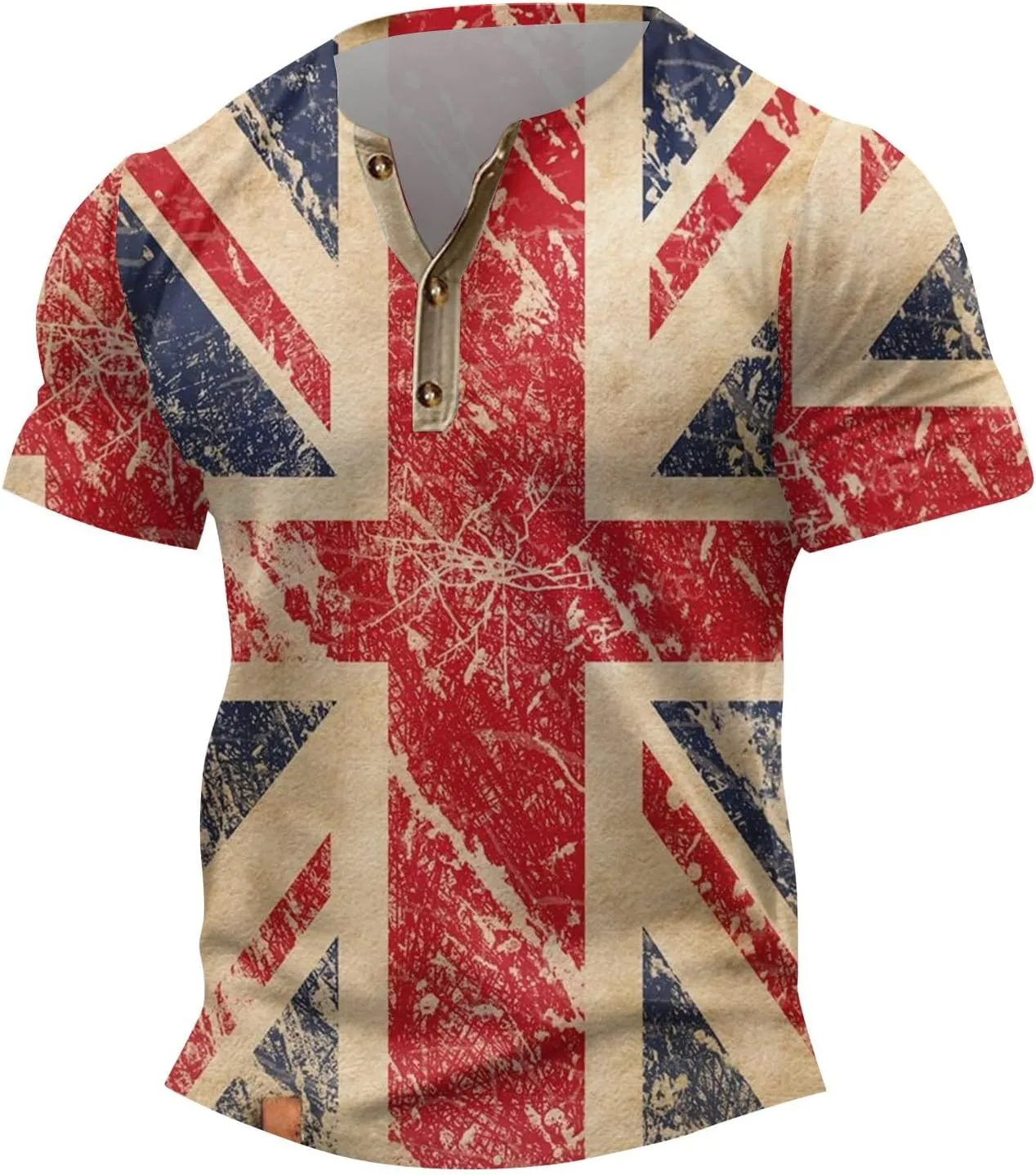 Henley Shirts 4th of July Shirts Short Sleeve Star Striped Summer Shirts Graphic Tees