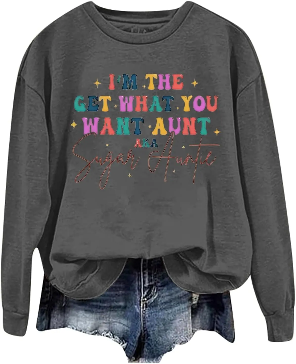 He's Hunting Sweatshirt, Women Letter Print Crewneck Sweatshirts 2024 Trendy Oversized Casual Long Sleeve Pullover