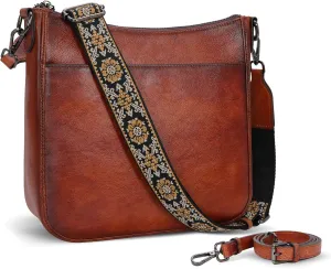 HESHE Crossbody Bags for Women Genuine Leather Purses and Handbags with Multi Pockets Satchel Hobo Bag for Daily