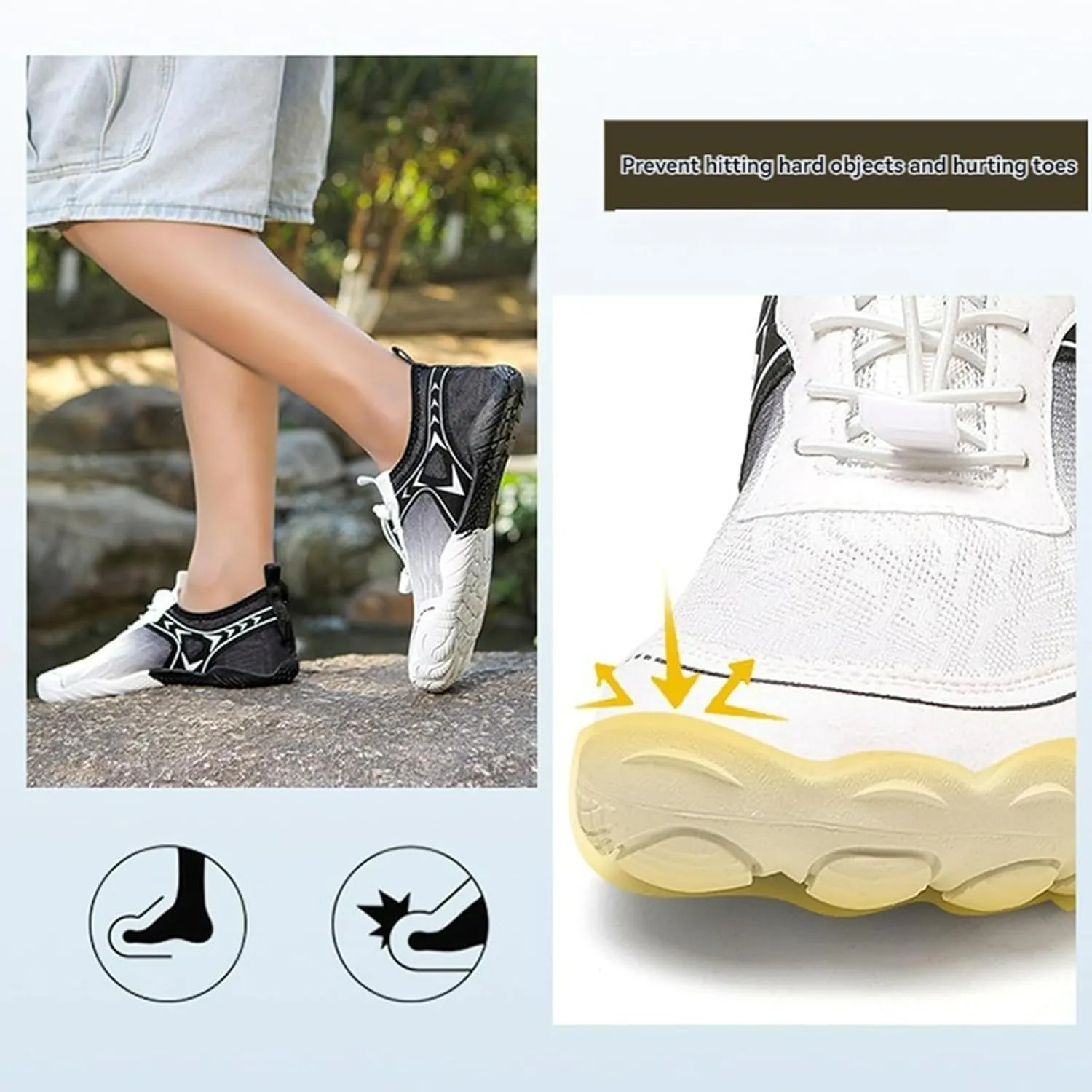 Hike Barefoot Shoes Womens Mens Water Shoes Lightweight Comfortable Slip On Walking Sneakers Wide Toe Plantar Fasciitis Footwear Non-Slip Outdoor Sports Zero Drop Shoe