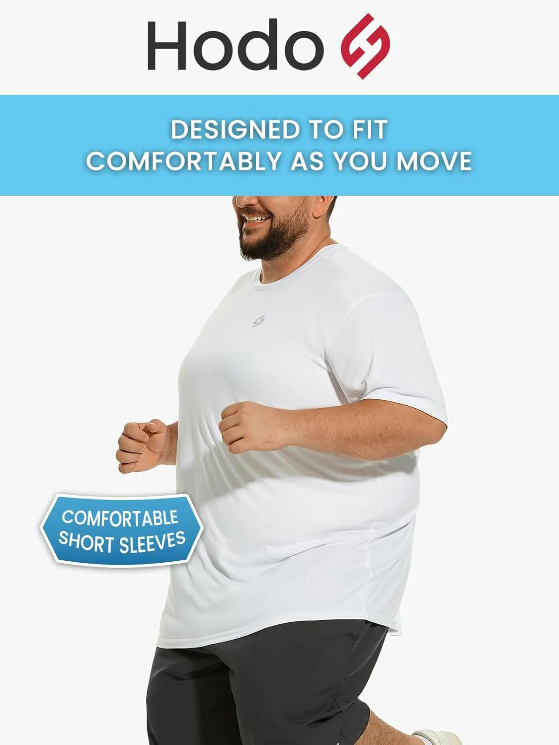HOdo Big and Tall Mens T-Shirt Crewneck Tees Moisture Wicking 2XL-6XL