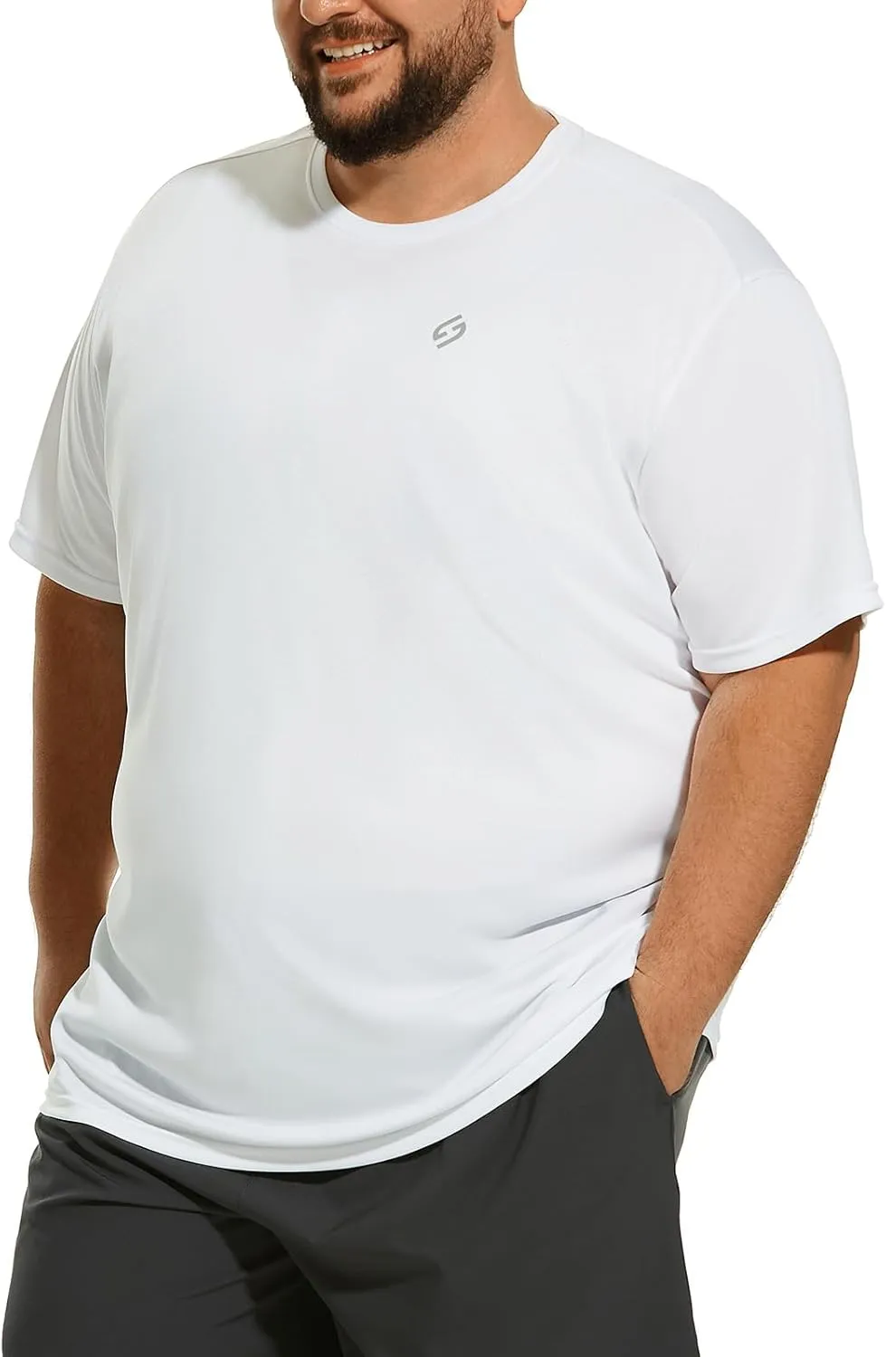HOdo Big and Tall Mens T-Shirt Crewneck Tees Moisture Wicking 2XL-6XL