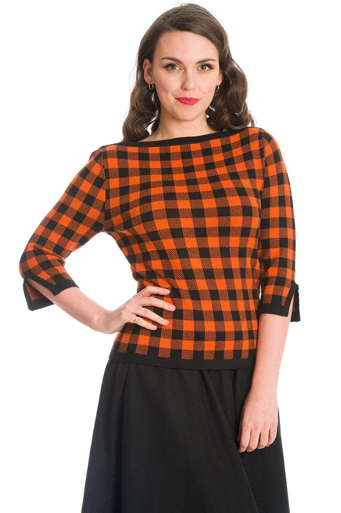 Houndstooth Knit Jumper