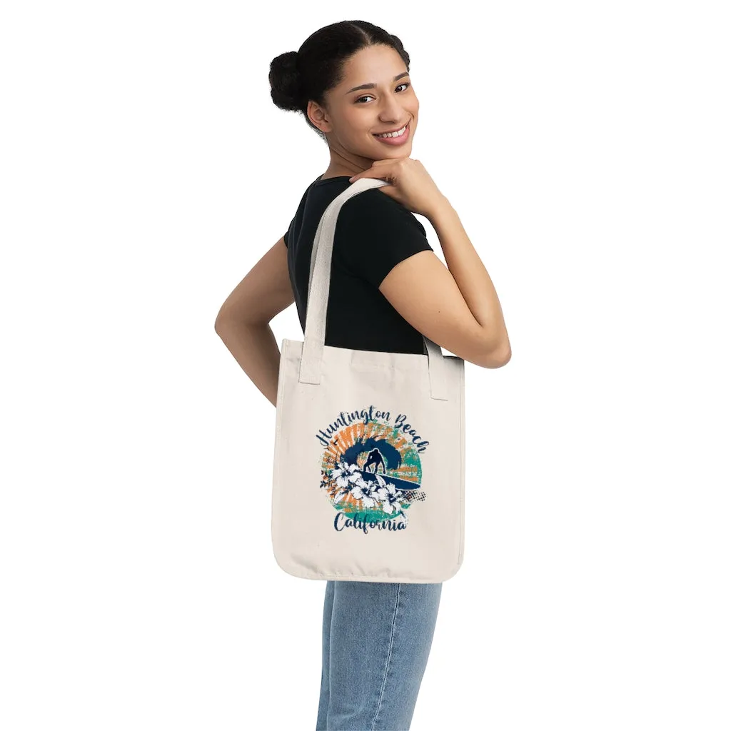 Huntington Beach Beach Bum Surfer Tote Bag | Beach Lover Gift | Organic Canvas Tote Bag