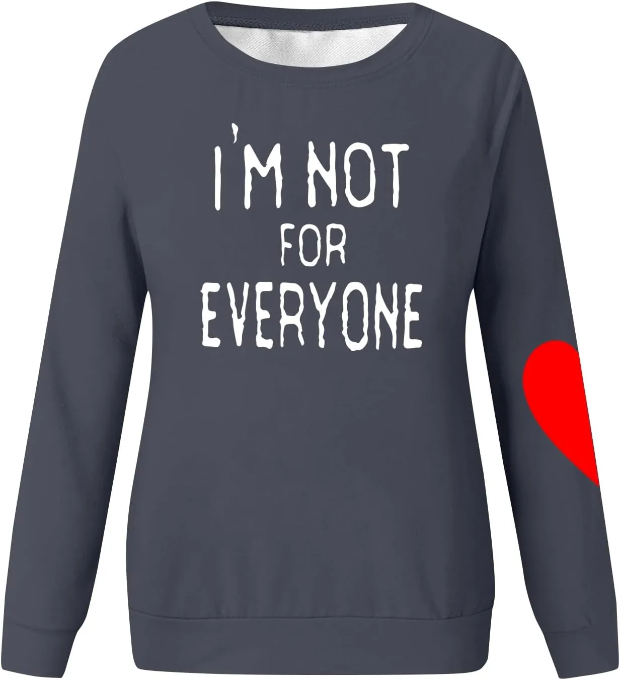 Im Not For Everyone Sweatshirt,Women'S Casual Fashion Valentine'S Day Print Long Sleeve O-Neck Sweatshirts Pullover Top