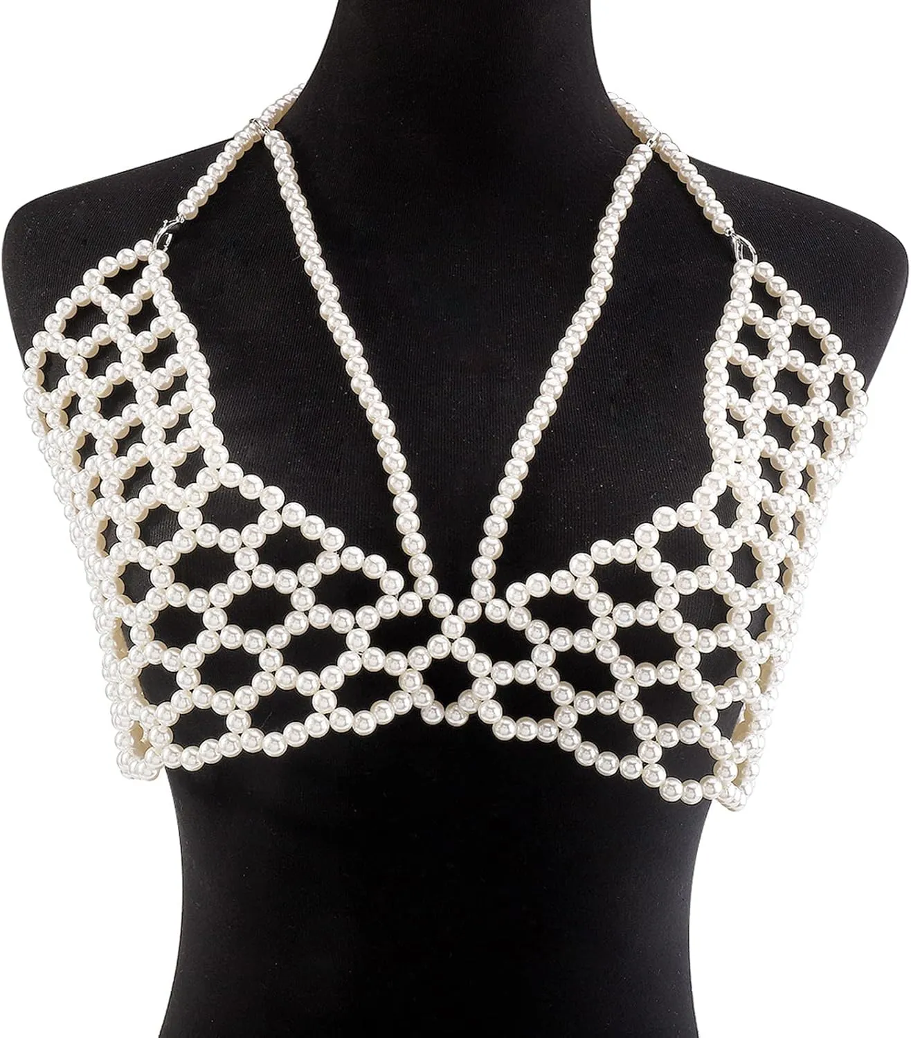 Imitation Pearl Body Chain Jewelry Body Chest Jewelry Belly Waist Chain Party Jewelry Gift for Women Girls