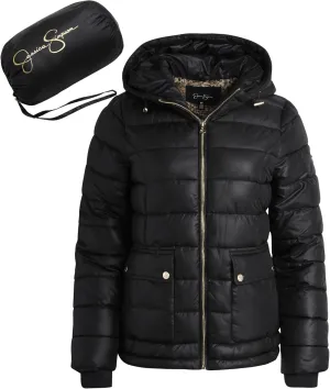 Jessica Simpson Women's Puffer Jacket - Full Zip Up Insulated Quilted Jackets for Women - Cozy Women Winter Coats (S-XL)