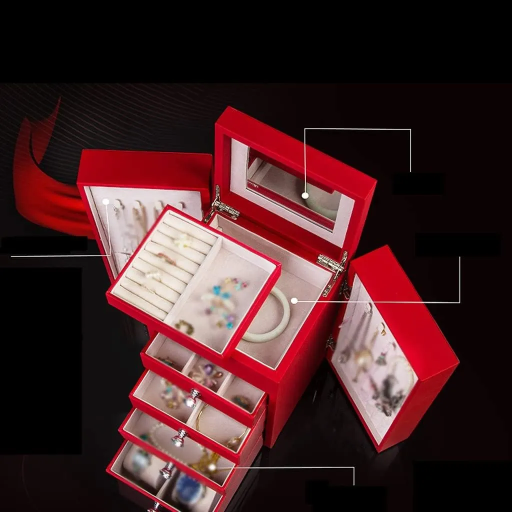 Jewelry Box Jewelry Box Princess Ring Earrings Jewelry Storage Box Large Capacity Jewelry Storage Box Jewelry Organizer Box(C)