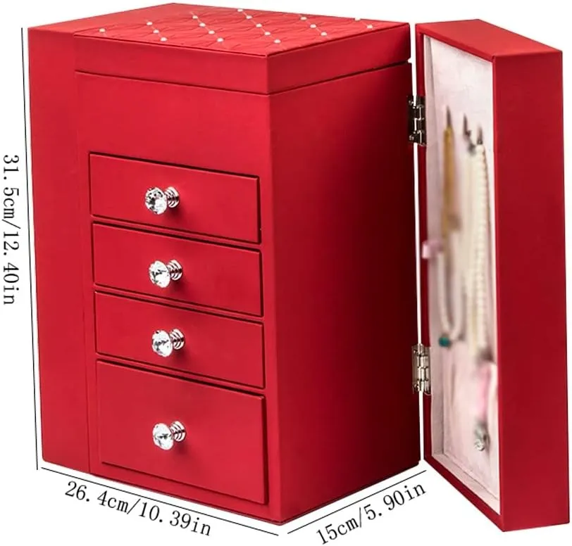 Jewelry Box Jewelry Box Princess Ring Earrings Jewelry Storage Box Large Capacity Jewelry Storage Box Jewelry Organizer Box(C)