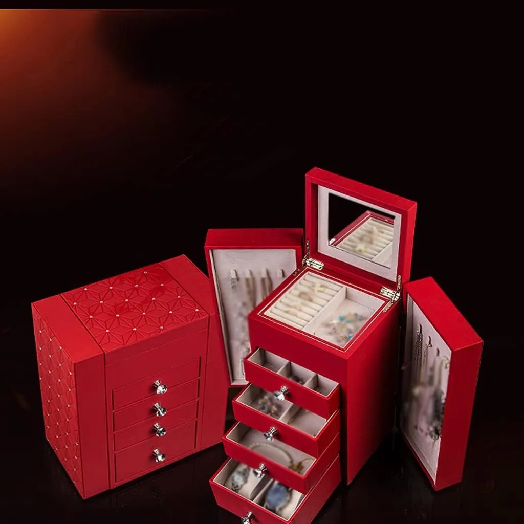 Jewelry Box Jewelry Box Princess Ring Earrings Jewelry Storage Box Large Capacity Jewelry Storage Box Jewelry Organizer Box(C)