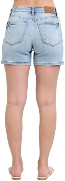 Judy Blue Mid Rise Vintage Wash Dad Shorts 15295