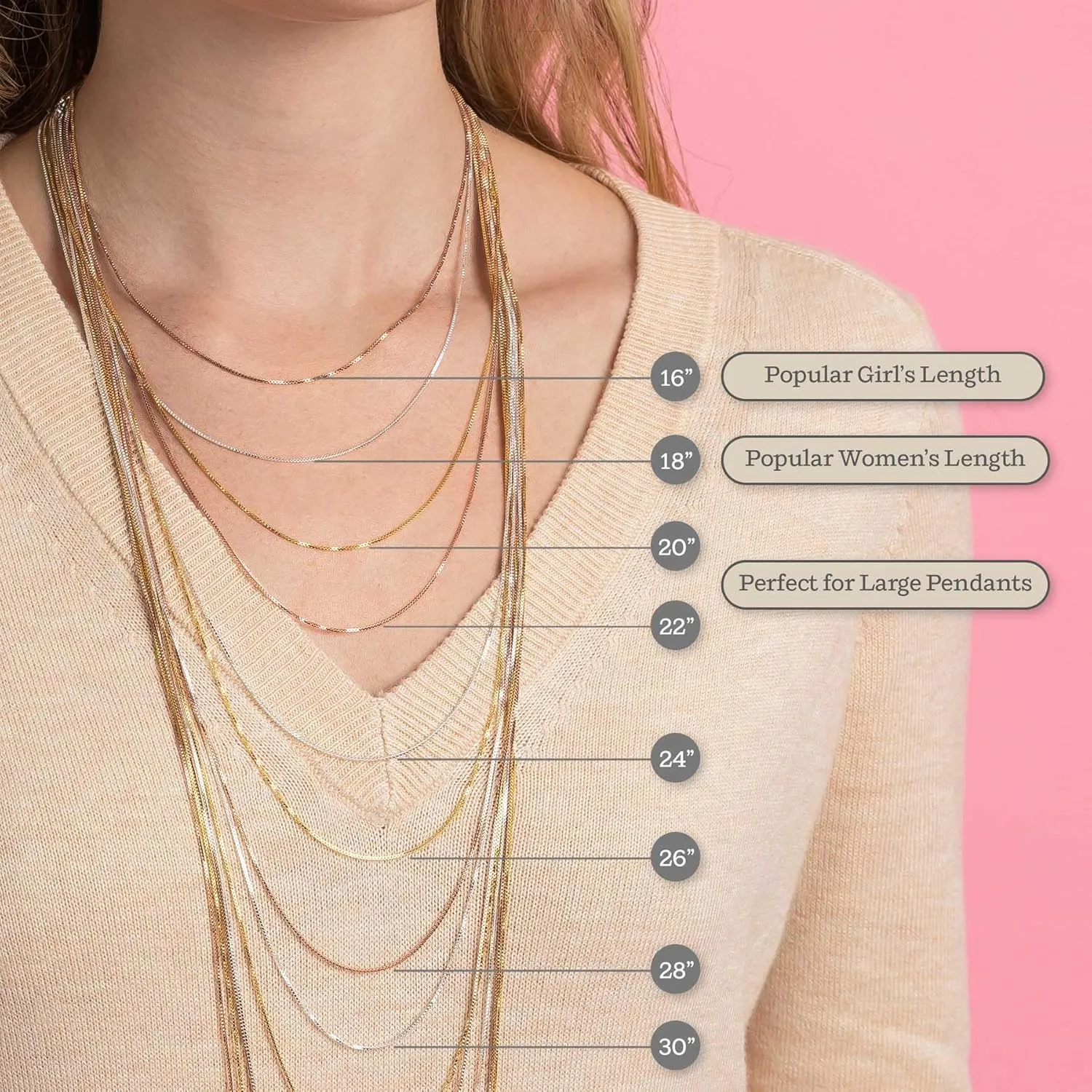 KEZEF 1mm 925 Sterling Silver Necklace for Women | 16-36 inch long Silver, 18k Gold, Rose Gold Necklaces for Women - Made In Italy Real Cable Chain Jewelry | Dainty cadena de plata s925 para mujer