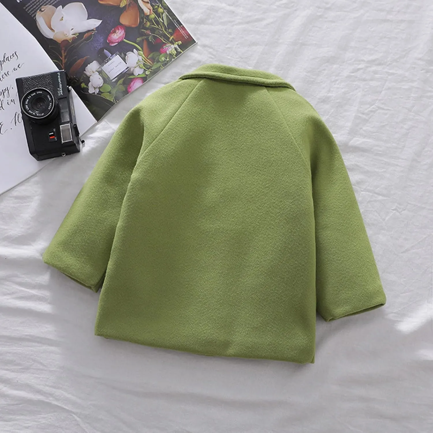 Kids Baby Girls Coat Jacket Warm Jacket Winter Simple Breasted Trench Coat Outwear Wool Blend Coat for 18M-6T