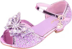 Kids Girls Glitter Butterfly Sandals Sequin hinestone Dress Shoes Little/Big Kids Princess Fashion Shiny Shoes