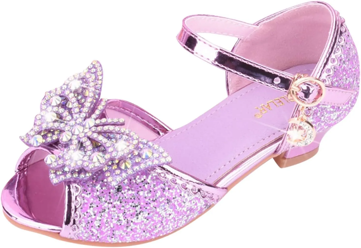 Kids Girls Glitter Butterfly Sandals Sequin hinestone Dress Shoes Little/Big Kids Princess Fashion Shiny Shoes