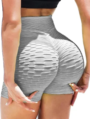 KIWI RATA Scrunch Booty Shorts for Women Workout Gym Butt Lifting Yoga Sexy Textured Short Hot Pants