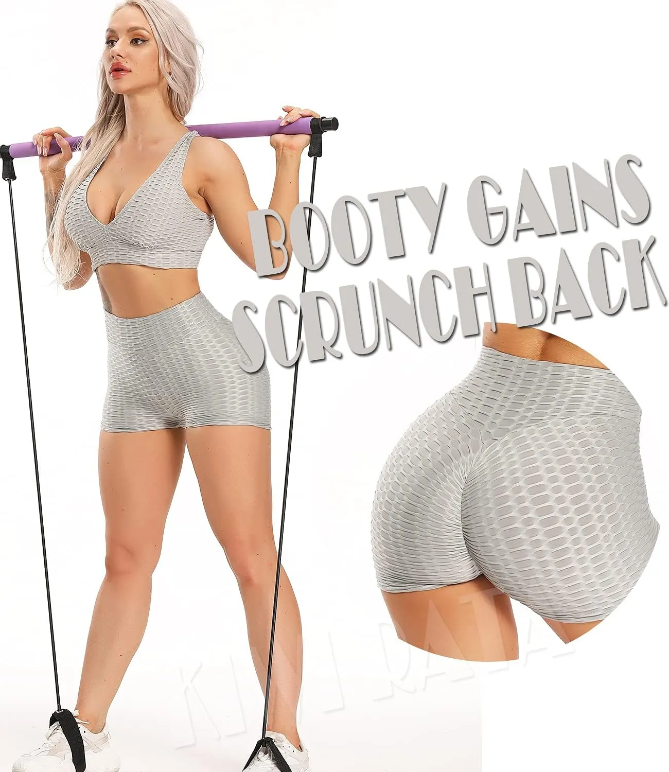 KIWI RATA Scrunch Booty Shorts for Women Workout Gym Butt Lifting Yoga Sexy Textured Short Hot Pants
