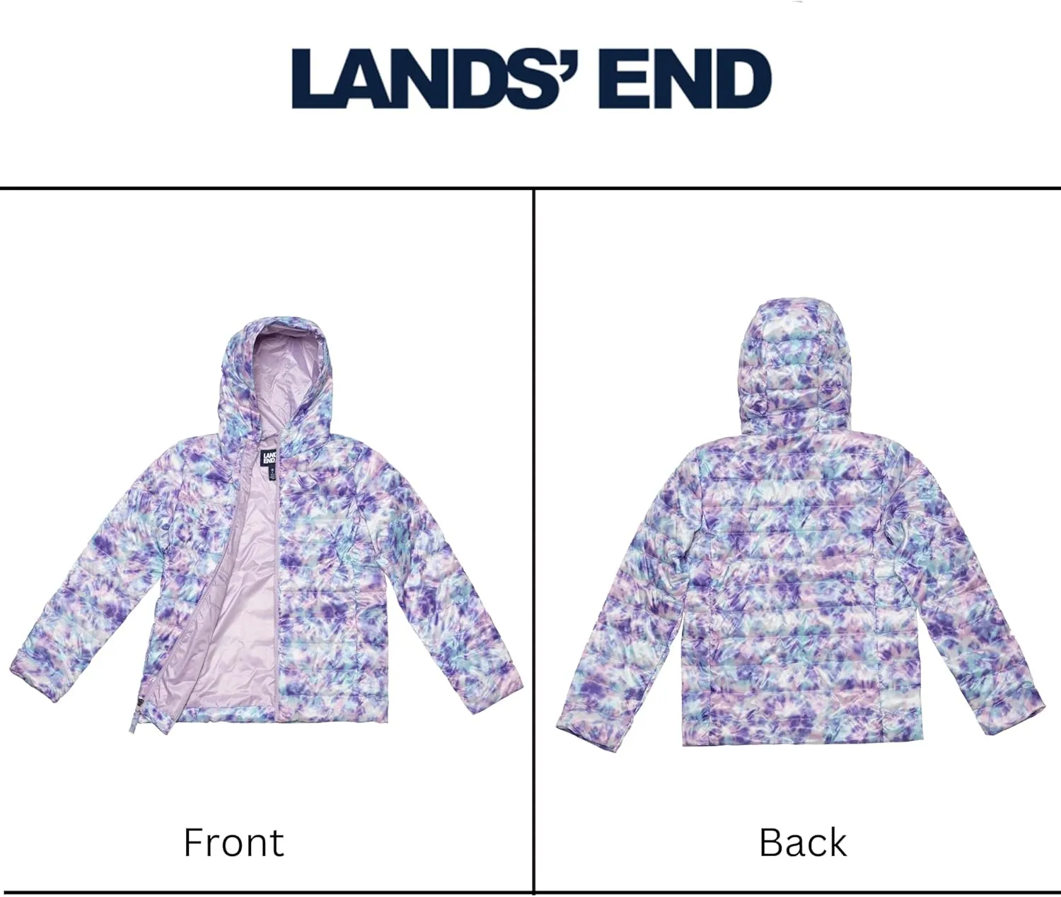 Lands' End Kids Packable Hooded Down Puffer Jacket Coat (XXS-XXL)
