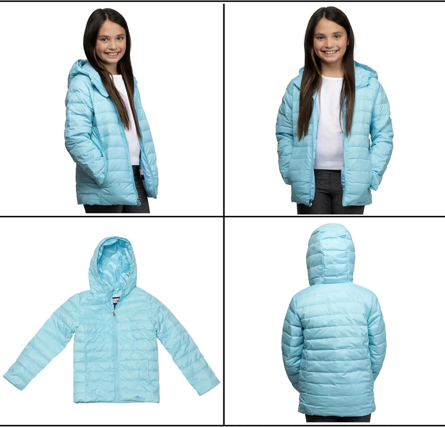 Lands' End Kids Packable Hooded Down Puffer Jacket Coat (XXS-XXL)