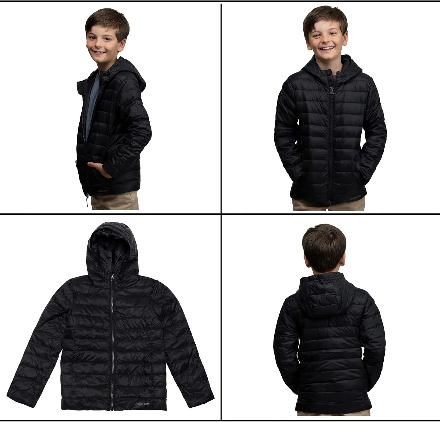 Lands' End Kids Packable Hooded Down Puffer Jacket Coat (XXS-XXL)