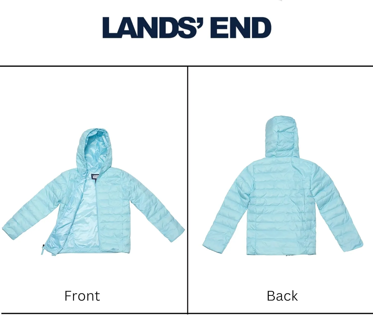 Lands' End Kids Packable Hooded Down Puffer Jacket Coat (XXS-XXL)