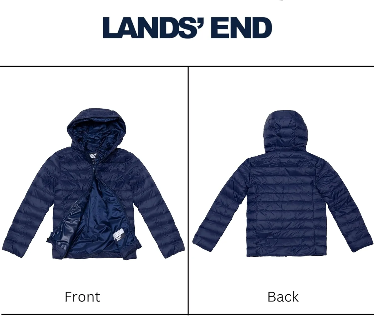 Lands' End Kids Packable Hooded Down Puffer Jacket Coat (XXS-XXL)