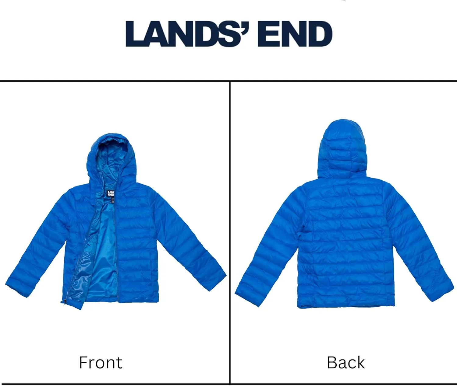 Lands' End Kids Packable Hooded Down Puffer Jacket Coat (XXS-XXL)