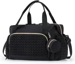 Large Female Cosmetic Bag, Breathable and Thermal Storage Handbag, Extended Design, Multiple Compartments (Black,44.98x22.99x30cm)