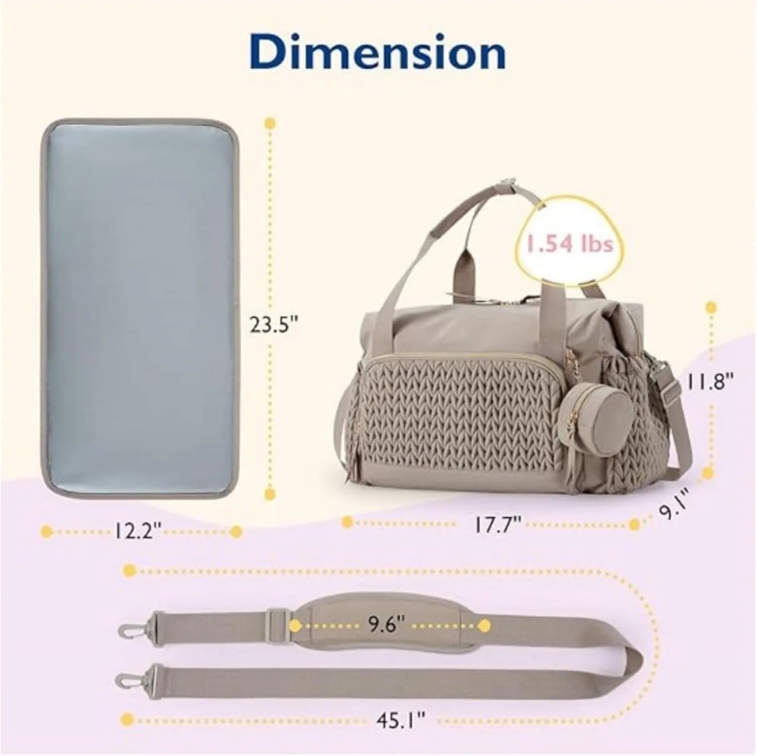 Large Female Cosmetic Bag, Breathable and Thermal Storage Handbag, Extended Design, Multiple Compartments (Brown,44.98x22.99x30cm)
