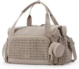 Large Female Cosmetic Bag, Breathable and Thermal Storage Handbag, Extended Design, Multiple Compartments (Brown,44.98x22.99x30cm)