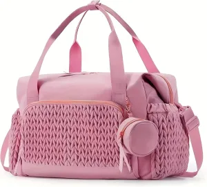 Large Female Cosmetic Bag, Breathable and Thermal Storage Handbag, Extended Design, Multiple Compartments (Pink,44.98x22.99x30cm)