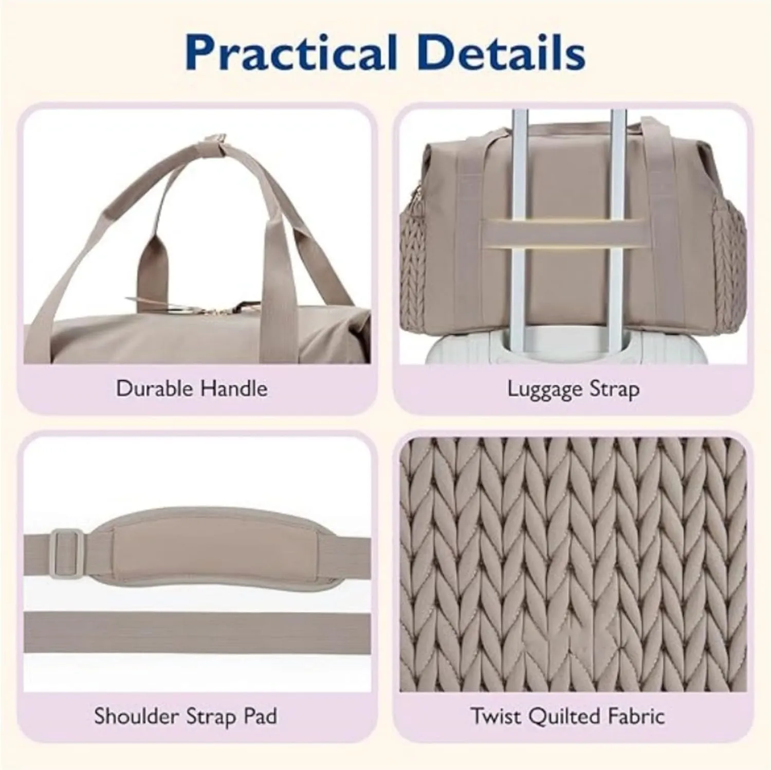 Large Female Cosmetic Bag, Breathable and Thermal Storage Handbag, Extended Design, Multiple Compartments (Pink,44.98x22.99x30cm)