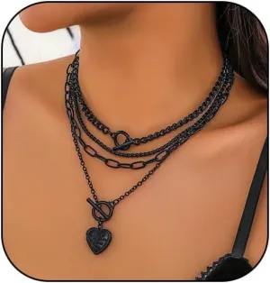 Layered Gold Necklaces for Women Chunky Gold Pirate Necklace Punk 80s 90s Necklace Paperclip Link Chain Choker Necklaces Necklace Dainty Cuban Stacking Coin Pendant Necklace Gold Pirate Jewelry