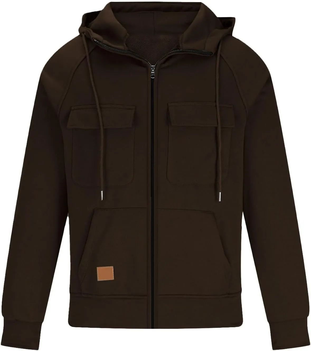 LCMTWX Black Sweatshirt Winter Vintage Long Sleeve Hoodie Half Zipper Hooded Sweatshirt Top Workwear Multi Pocket Outdoor