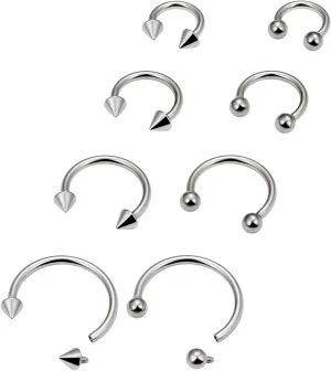 Lcolyoli 16g Septum Rings Internally Threaded Surgical Steel Septum Jewelry Lip Rings Hoop Labret Jewelry Smiley Piercing Jewelry Daith Piercing Jewelry Horseshoe Earrings for Women Men