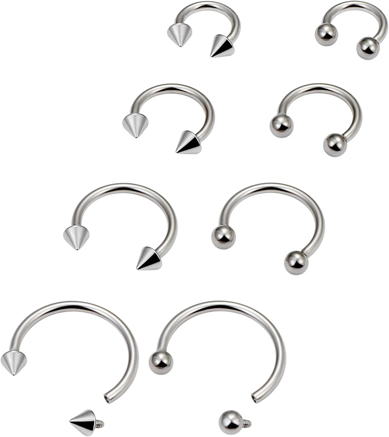 Lcolyoli 16g Septum Rings Internally Threaded Surgical Steel Septum Jewelry Lip Rings Hoop Labret Jewelry Smiley Piercing Jewelry Daith Piercing Jewelry Horseshoe Earrings for Women Men
