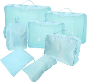 LIFKOME 7pcs Travel Organizer Luggage Compression Pouches for Clothes Shoes Bag Organizer 4 Sizes