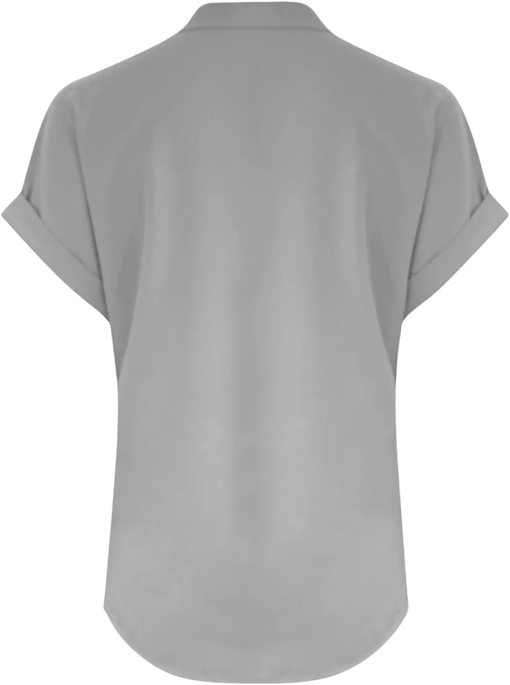 Linen Shirts for Women Cotton Button Up Shirt Short Sleeve Roll Up Loose Fit V-Neck Summer Casual Work Blouse Tops