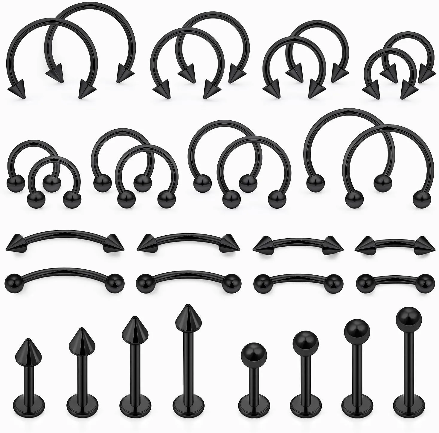 Lip Rings Surgical Steel Snake Bite Jewelry 16G Lip Piercing Jewelry Vertical Labret Lip Jewelry Monroe Piercing Jewelry for Women Men