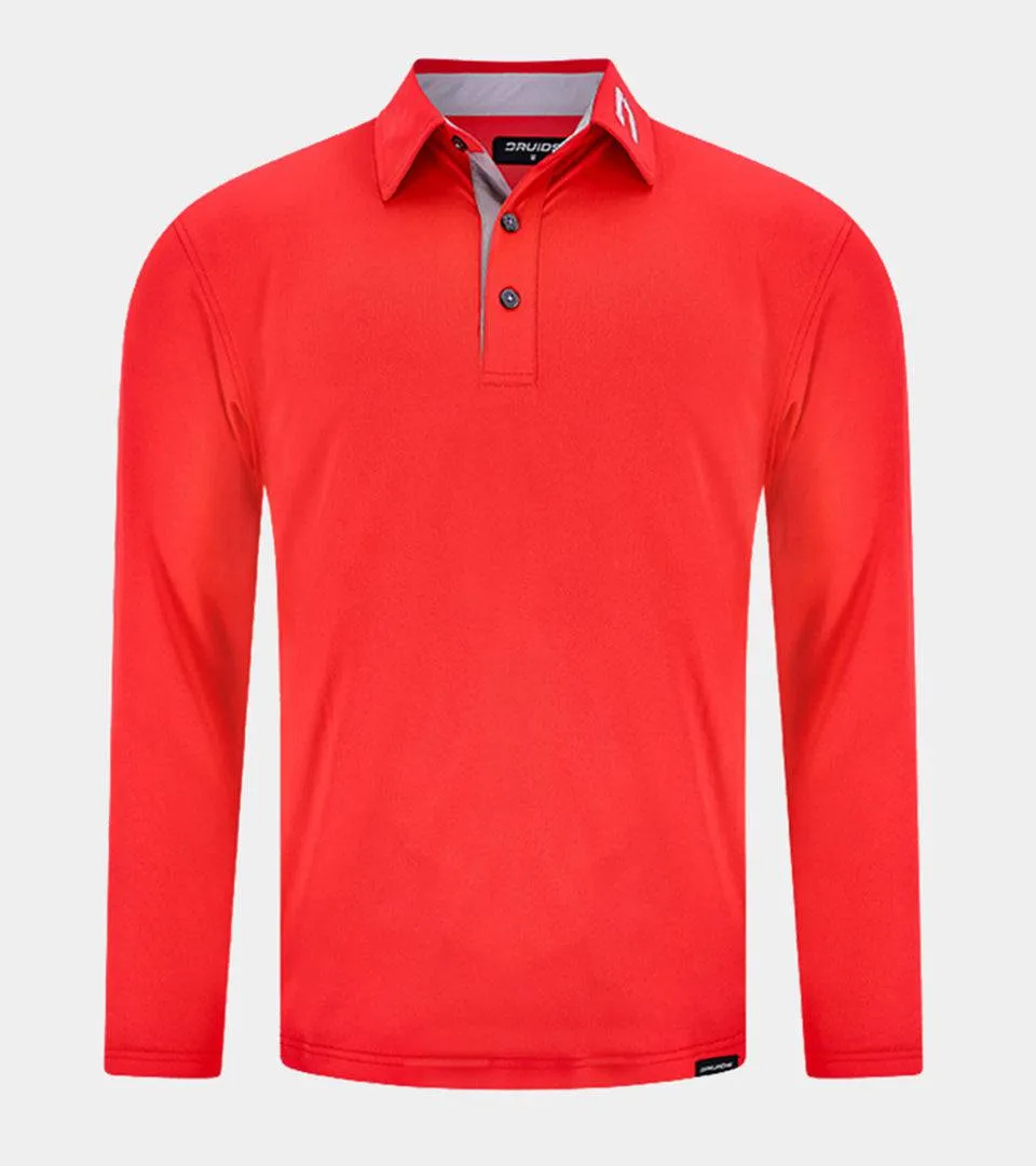 LONG SLEEVE TOUR POLO RED