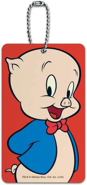 Looney Tunes Porky Pig Luggage Card Suitcase Carry-On ID Tag