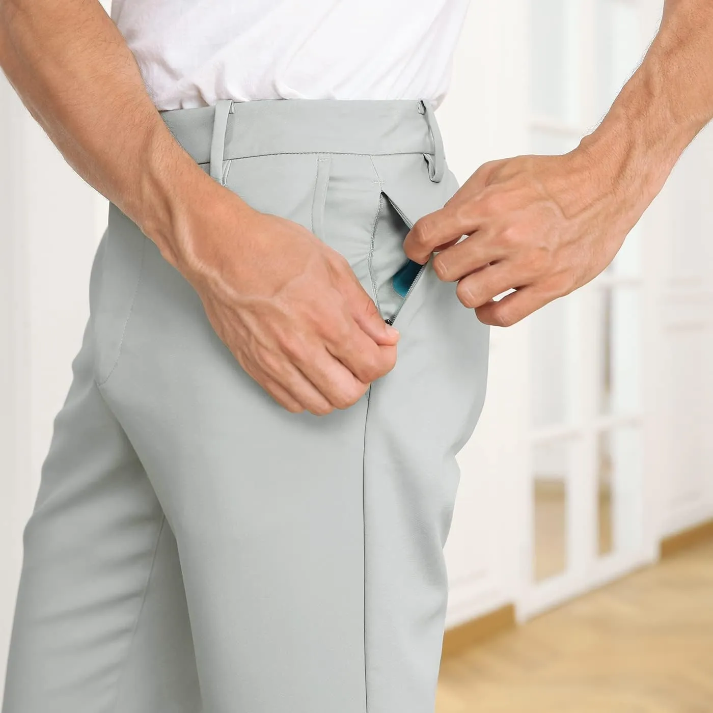 LRD Mens Stretch Golf Pants  Lightweight Performance Slim Fit Golf Pant for Men