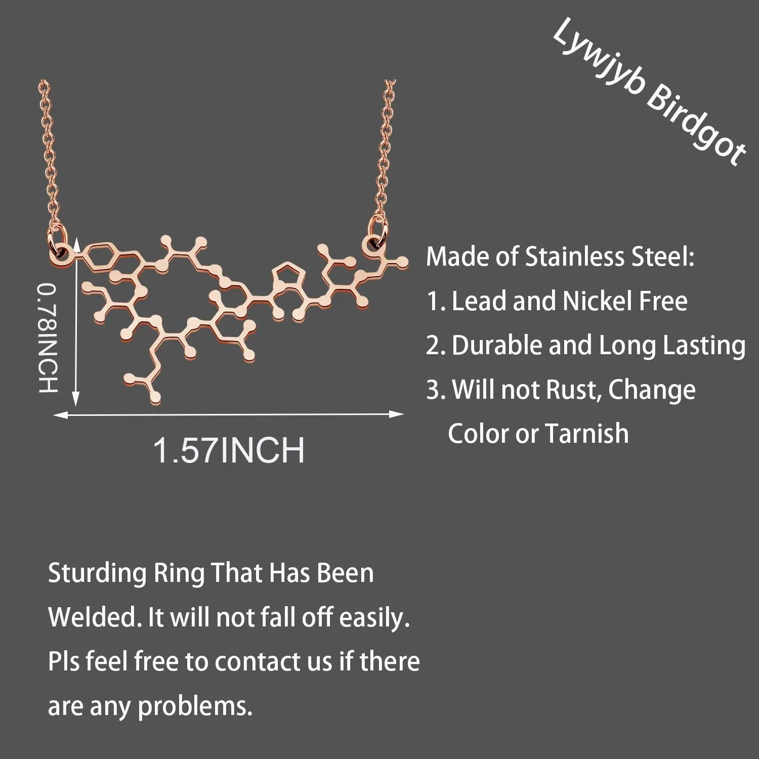 Lywjyb Birdgot Necklace Oxytocin Pendant Jewelry Chemistry Women Jewelry Love Hormone Gift Science Jewelry