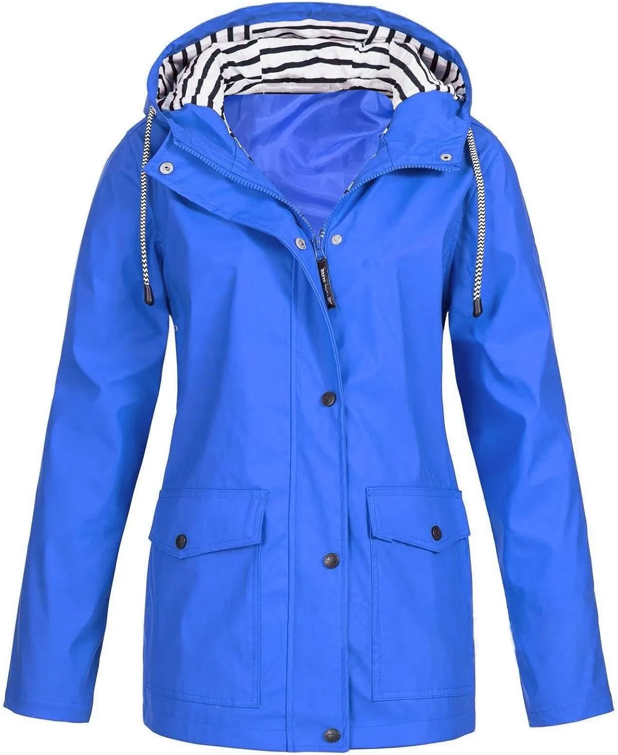 maisdgop Raincoats for Women Waterproof Long Hooded Trench Coats Winter Fall Travel Hiking Windbreaker Outerwear With Hooded